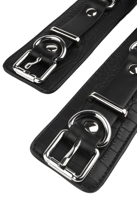 Menottes de poignets - motif Croco Feros Noires