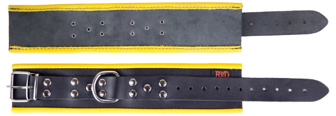 Menottes en cuir pour Chevilles Noir-Jaune