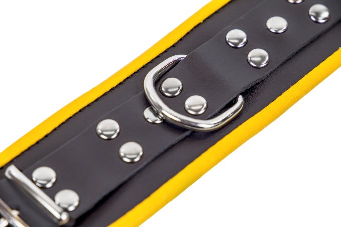 Menottes en cuir pour Chevilles Noir-Jaune