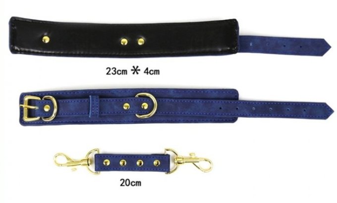 Menottes Simili Pin Lock Bleu