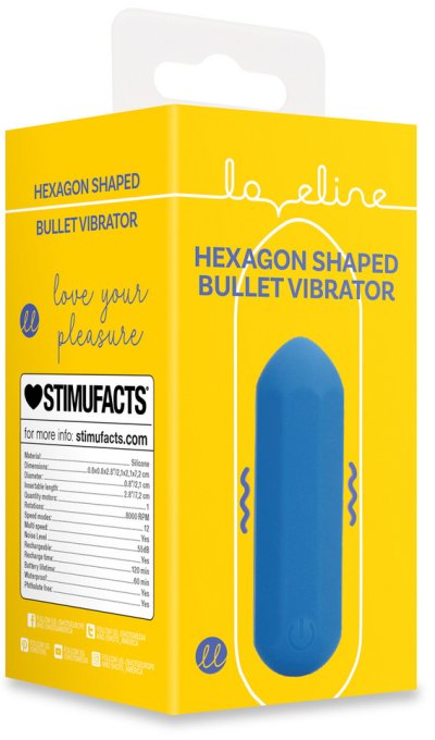 Mini-Vibro Jet Hexa 6 x 2.3cm Bleu