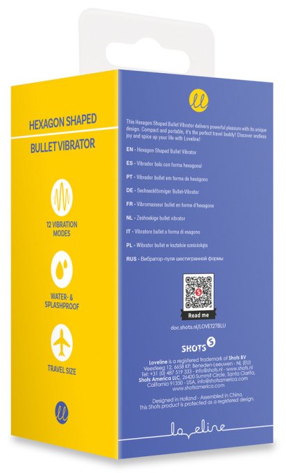 Mini-Vibro Jet Hexa 6 x 2.3cm Bleu