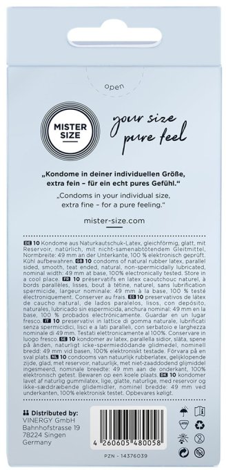 Préservatifs MISTER SIZE 49mm x10