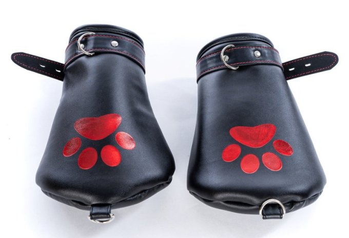 Mitaines Dog Paw Noir-Rouge