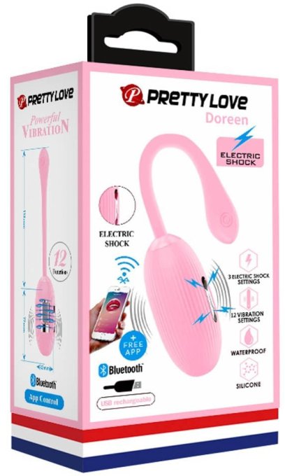 Oeuf vibrant connecté Électro Doreen Pretty Love 7 x 3.4cm Rose clair