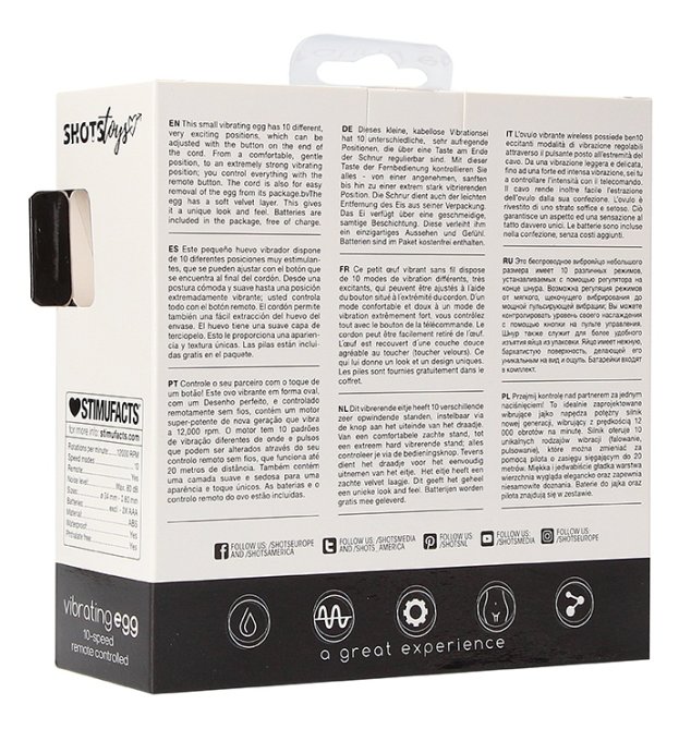 Oeuf vibrant sans fil Vibrating Egg 8 x 3.5cm Noir