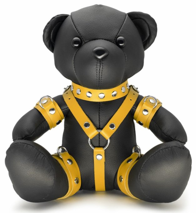 Ours en cuir Bendy The Bdsm Teddy Bear Jaune