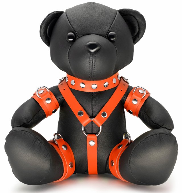 Ours en cuir Bendy The Bdsm Teddy Bear Orange