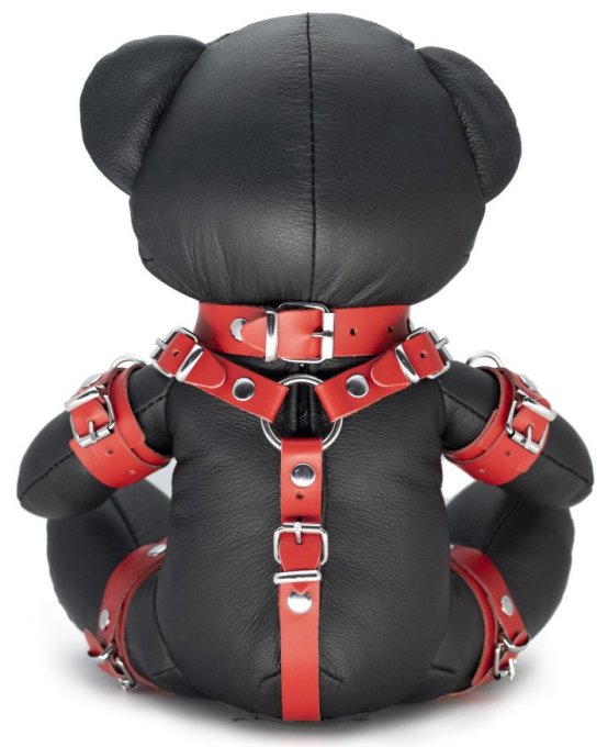 Ours en cuir Bendy The Bdsm Teddy Bear Rouge