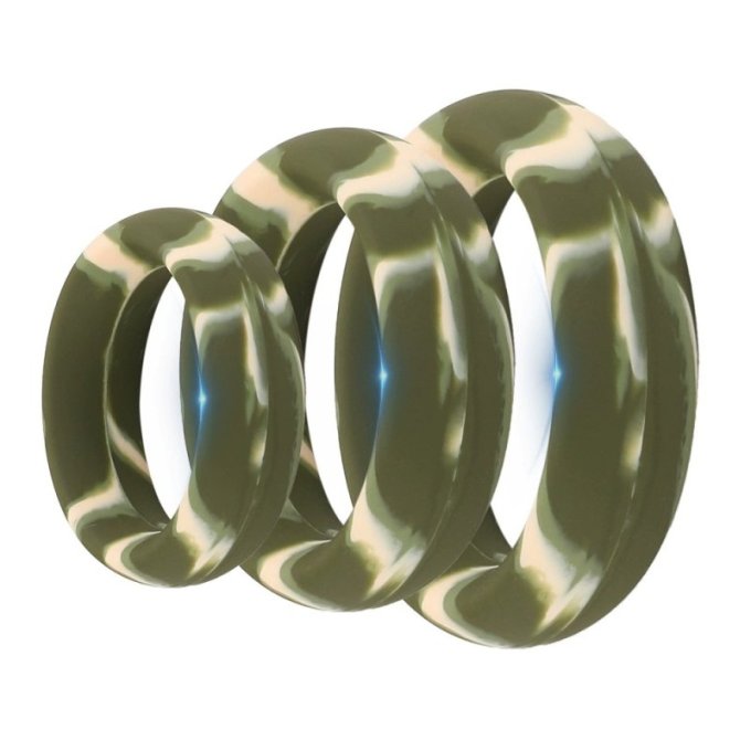 Pack 3 Cockrings Silimix Vert Army