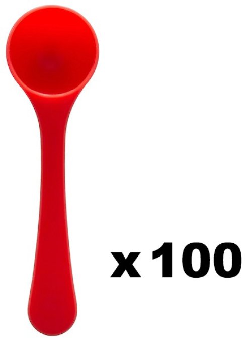 Pack de 100 cuillères rouges | Dosage 6g