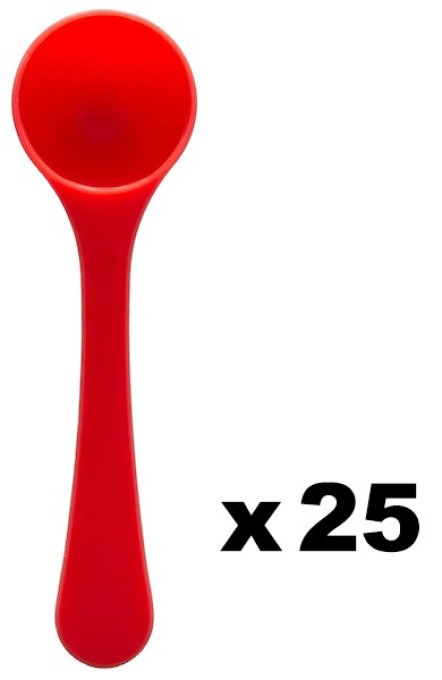 Pack de 25 cuillères rouges - Dosage 6g