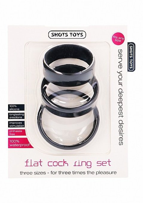 Pack de 3 cockrings en silicone Flat Cocks