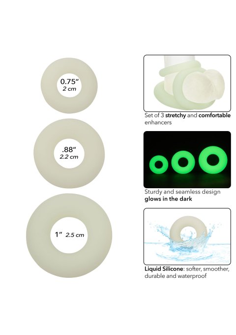 Pack de 3 Cockrings Phosphorescents ALPHA RING