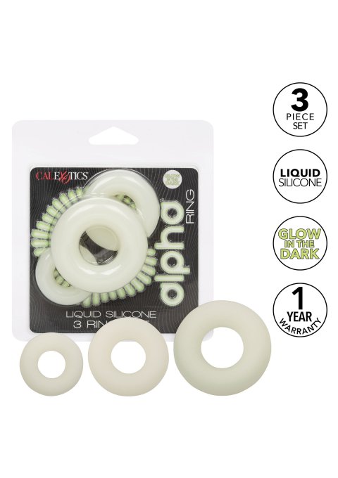Pack de 3 Cockrings Phosphorescents ALPHA RING