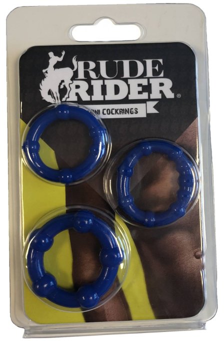 Pack de 3 mini cockrings souples bleus