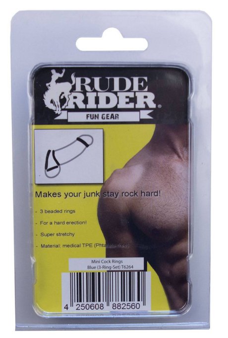 Pack de 3 mini cockrings souples bleus
