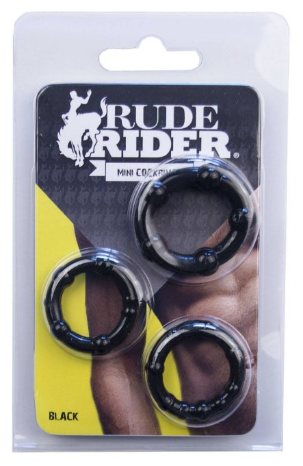 Pack de 3 mini cockrings souples noirs