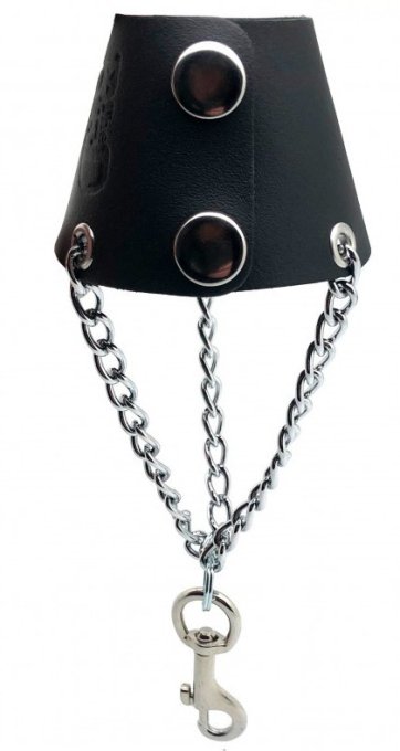 Parachute en cuir avec chaines et crochet - 2 pressions