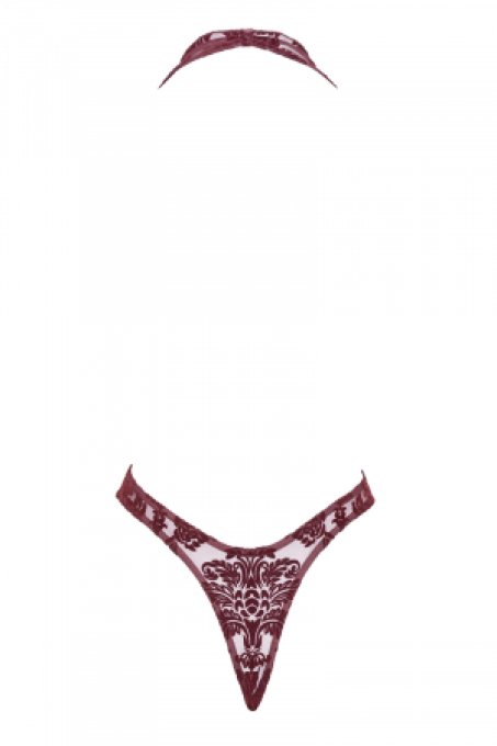 Body en tulle floqué Kink Royal F386 - Noir Handmade