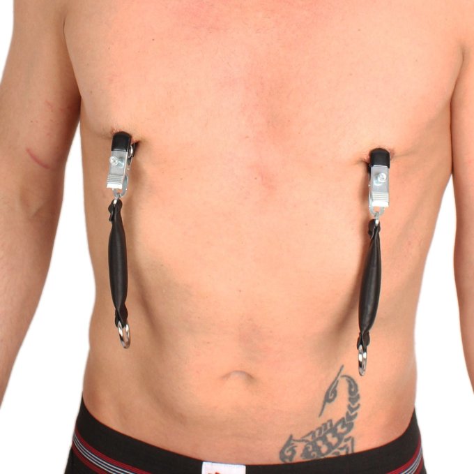 Pince à seins avec poids en cuir 80g X 2 - 2 pièces