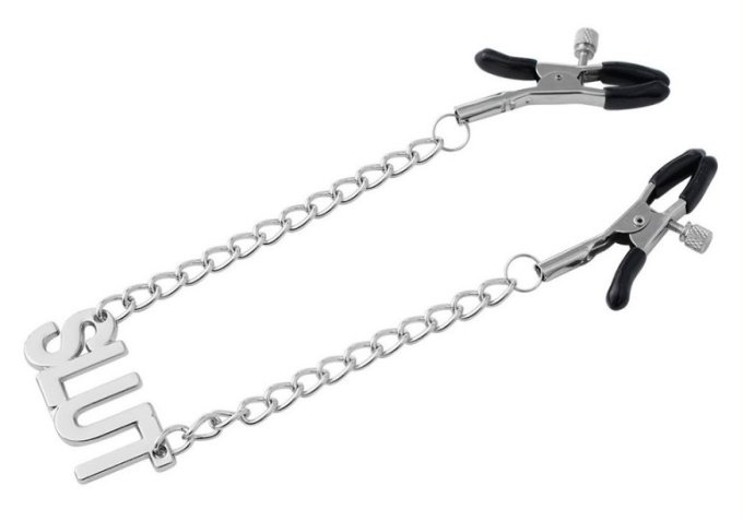 Pince-Tétons avec plaque Slut 38cm