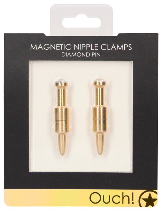 Pinces pour tétons magnétiques Diamond Pin x2 Dorées