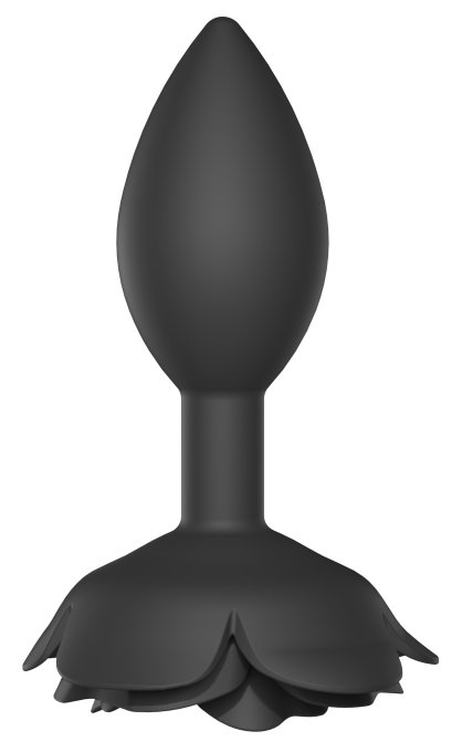 Plug anal bijou Open Roses L 9 x 3.8cm Noir