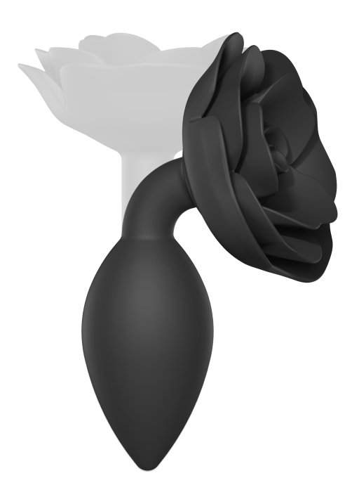 Plug anal bijou Open Roses L 9 x 3.8cm Noir