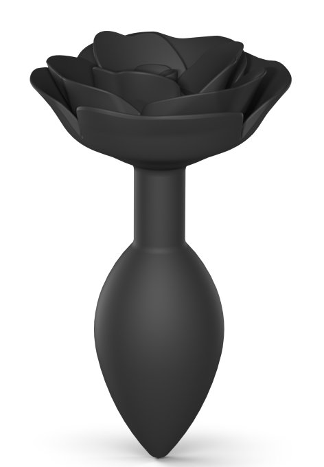 Plug anal bijou Open Roses L 9 x 3.8cm Noir