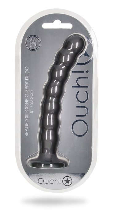 Plug Beaded G-Spot L 20.5 x 3.2cm Gris