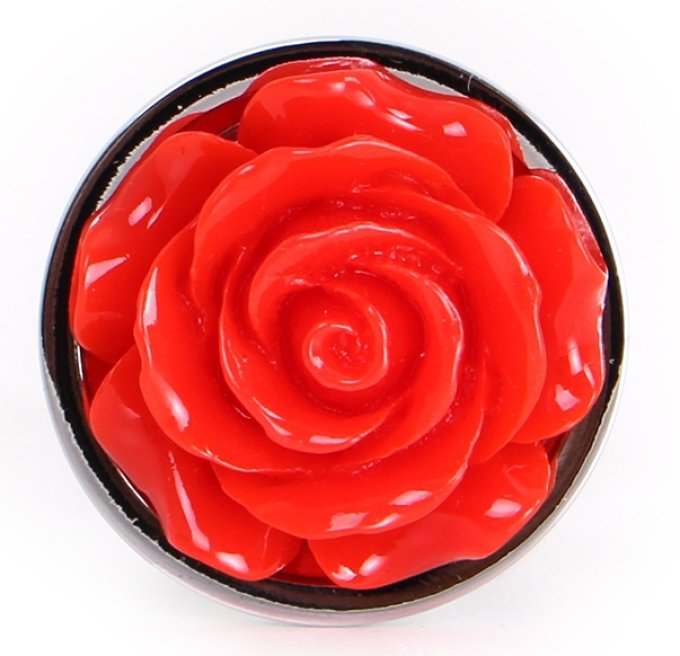 Plug Bijou anal Alu avec Rose 6 x 2.8 cm