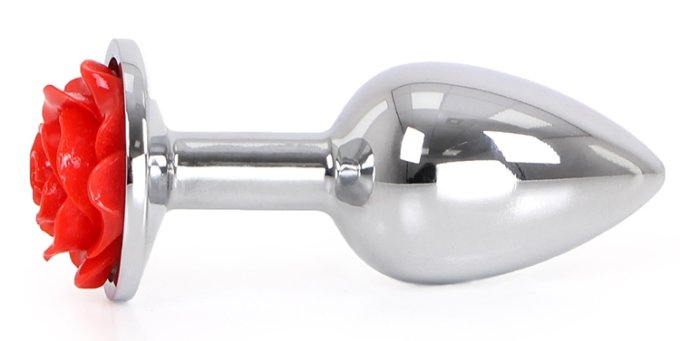 Plug Bijou anal Alu avec Rose 6 x 2.8 cm
