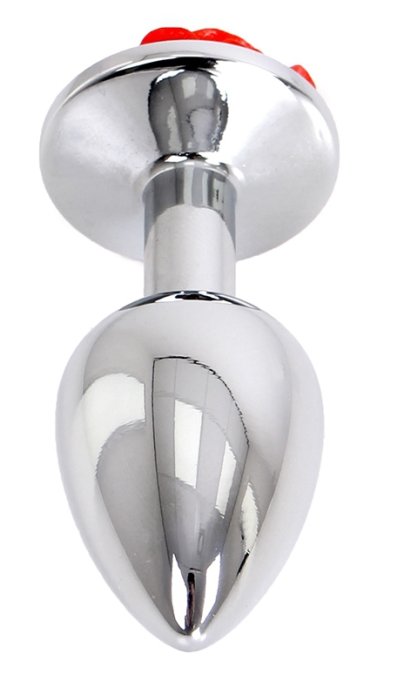 Plug Bijou anal Alu avec Rose 6 x 2.8 cm