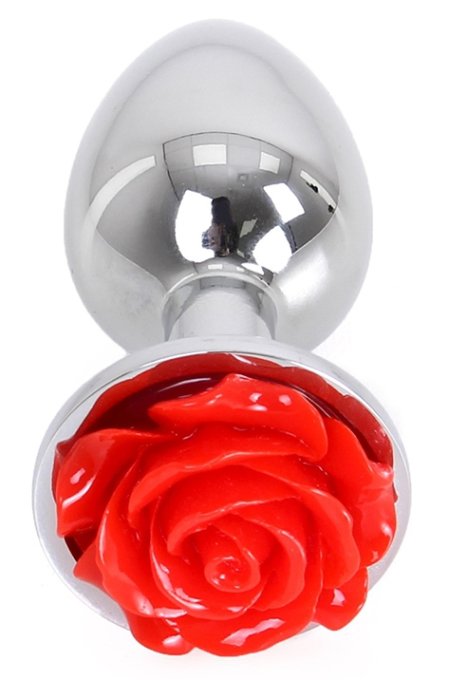 Plug Bijou anal Alu avec Rose 6 x 2.8 cm
