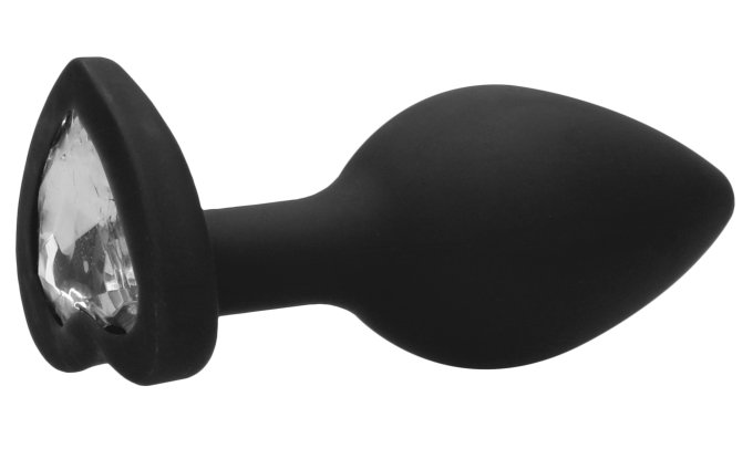 Plug Bijou Anal silicone Heart Noir 6 x 2.8 cm