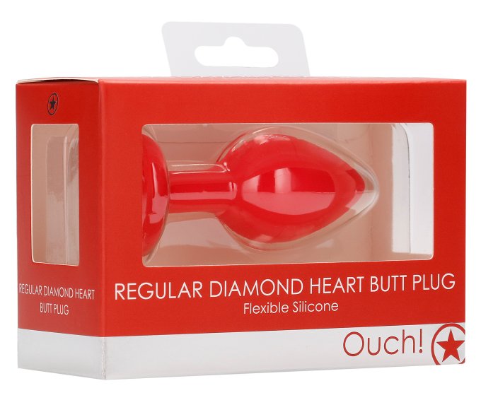 Plug Bijou Anal Silicone Heart Rouge 6 x 2.8 cm