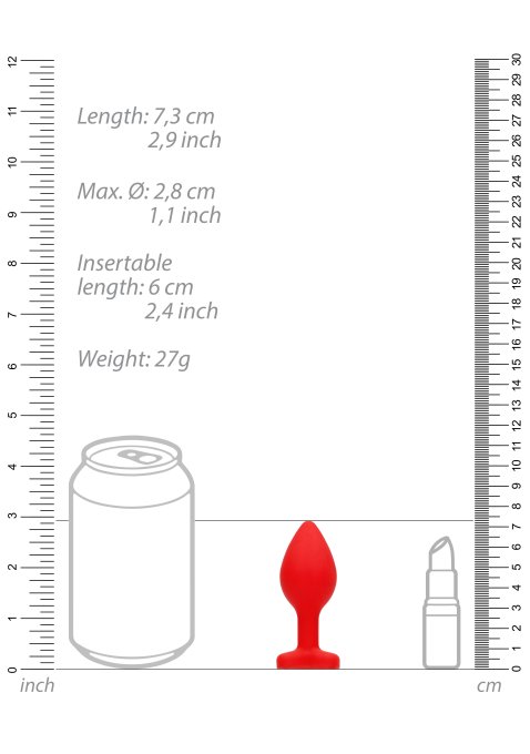 Plug Bijou Anal Silicone Heart Rouge 6 x 2.8 cm
