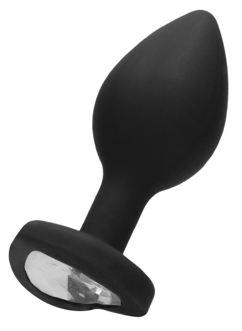 Plug Bijou Anal Silicone Heart Noir 7 x 3.5 cm