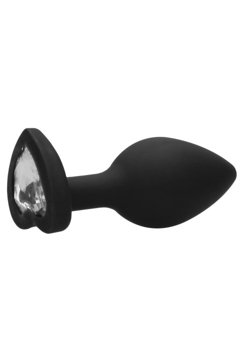 Plug Bijou Anal Silicone Heart Noir 7 x 3.5 cm