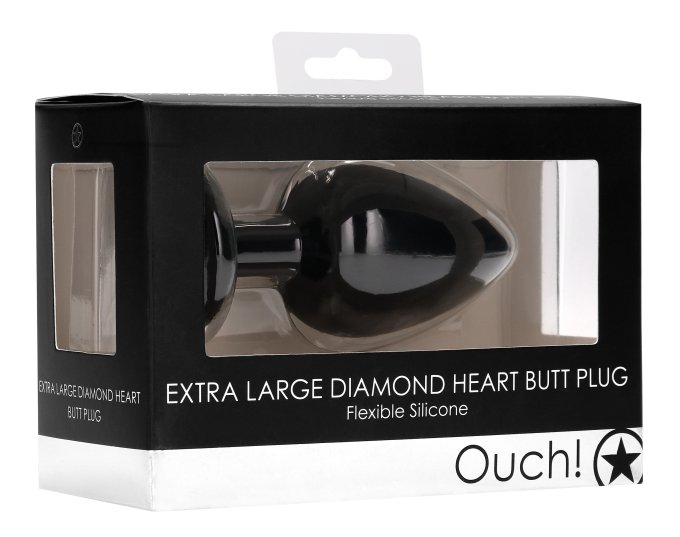 Plug Bijou Anal silicone Heart Noir 8 x 4 cm