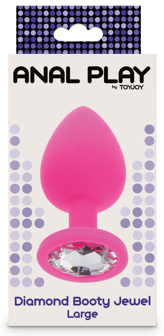 Plug Bijou Diamond Booty L 9 x 4cm Rose