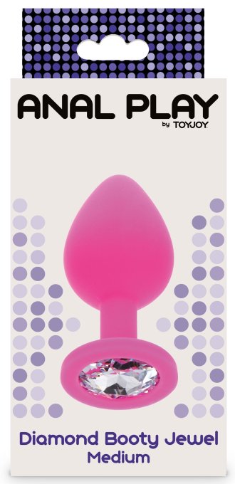 Plug Bijou Diamond Booty M 7 x 3.5cm Rose
