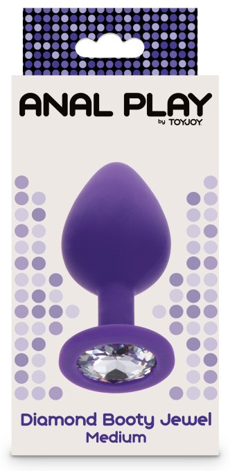 Plug Bijou Diamond Booty M 7 x 3.5cm Violet