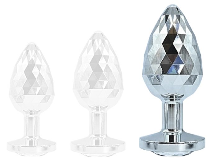 Plug Bijou IKONIK DIAMOND L 8 x 4 cm Argent