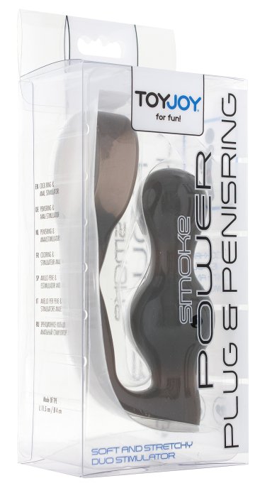 Plug + Cockring Power Duo 9 x 4 cm - Anneau 40mm Gris