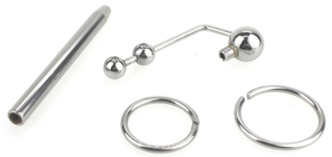 Plug d'urètre percé Longy 8cm - Diamètre 5.5 à 8mm