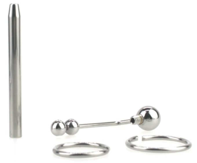 Plug d'urètre percé Longy 8cm - Diamètre 5.5 à 8mm