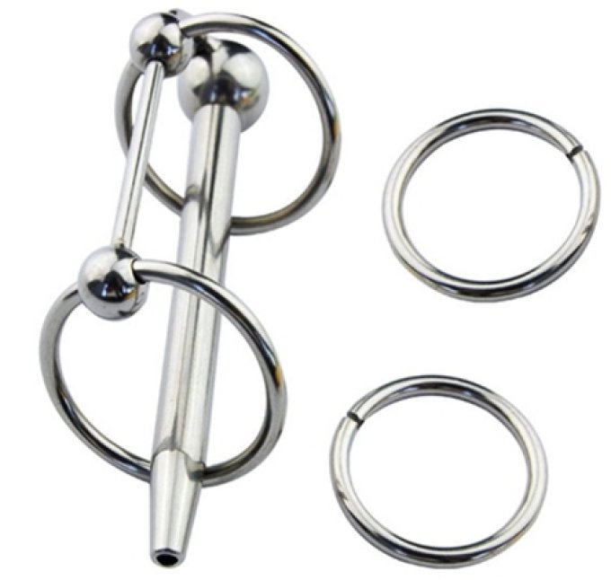 Plug d'urètre percé Longy 8cm - Diamètre 5.5 à 8mm