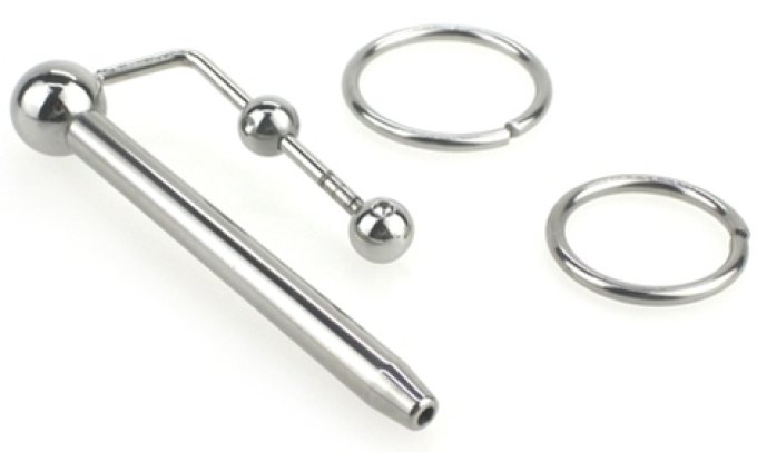Plug d'urètre percé Longy 8cm - Diamètre 5.5 à 8mm